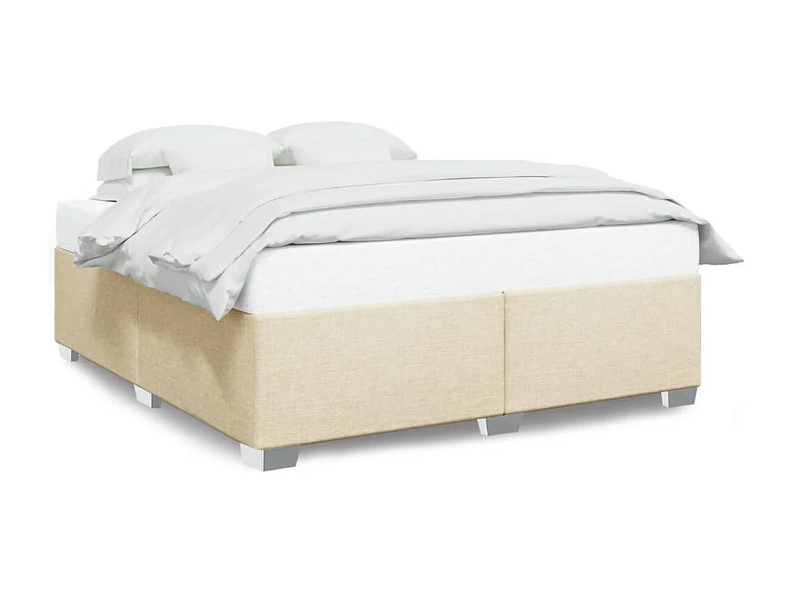 Letto per adulti | Letto matrimoniale | Giroletto senza Materasso Crema 180x200 cm in Tessuto