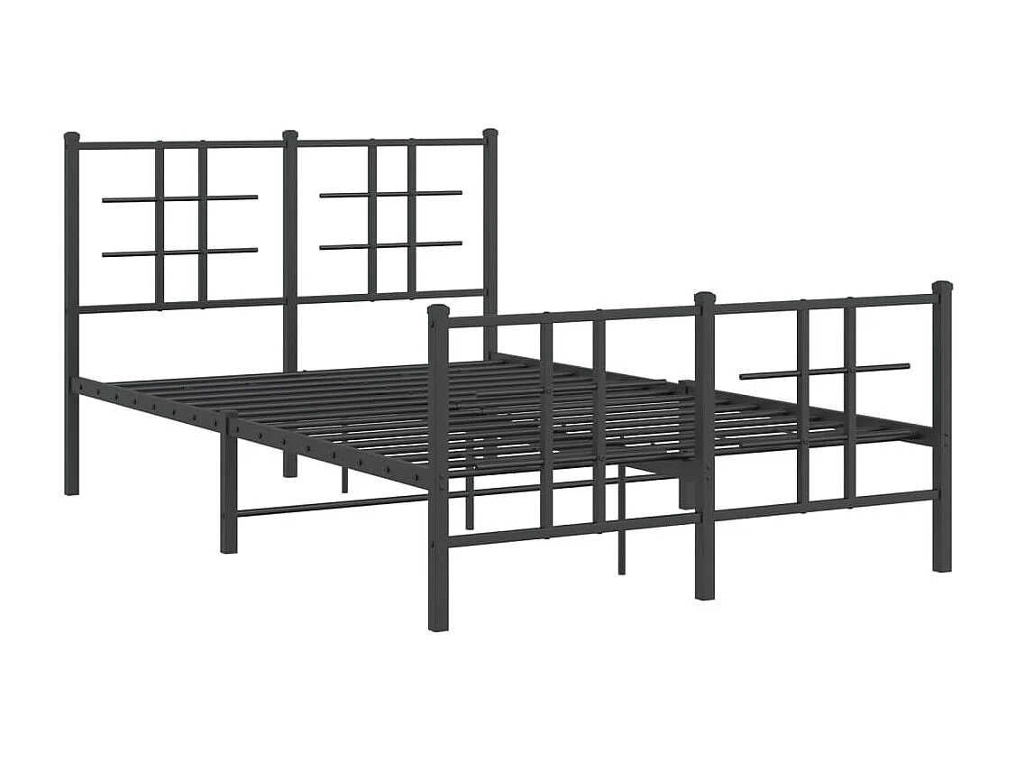 Lit simple | Lit adulte, enfant | Cadre de lit métal avec pied de lit noir 120x190cm