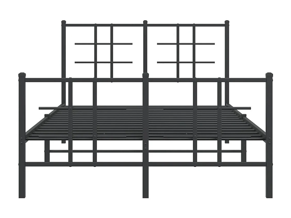 Lit simple | Lit adulte, enfant | Cadre de lit métal avec pied de lit noir 120x190cm