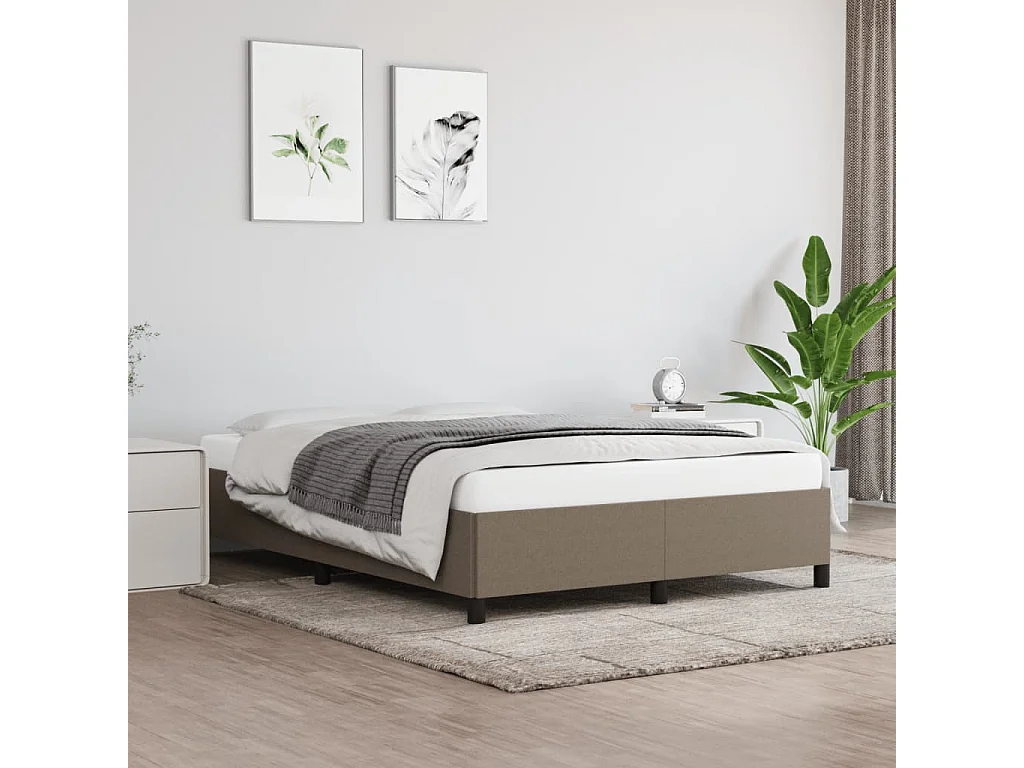 Lit double | Lit adulte | Cadre de lit taupe 140x190 cm tissu