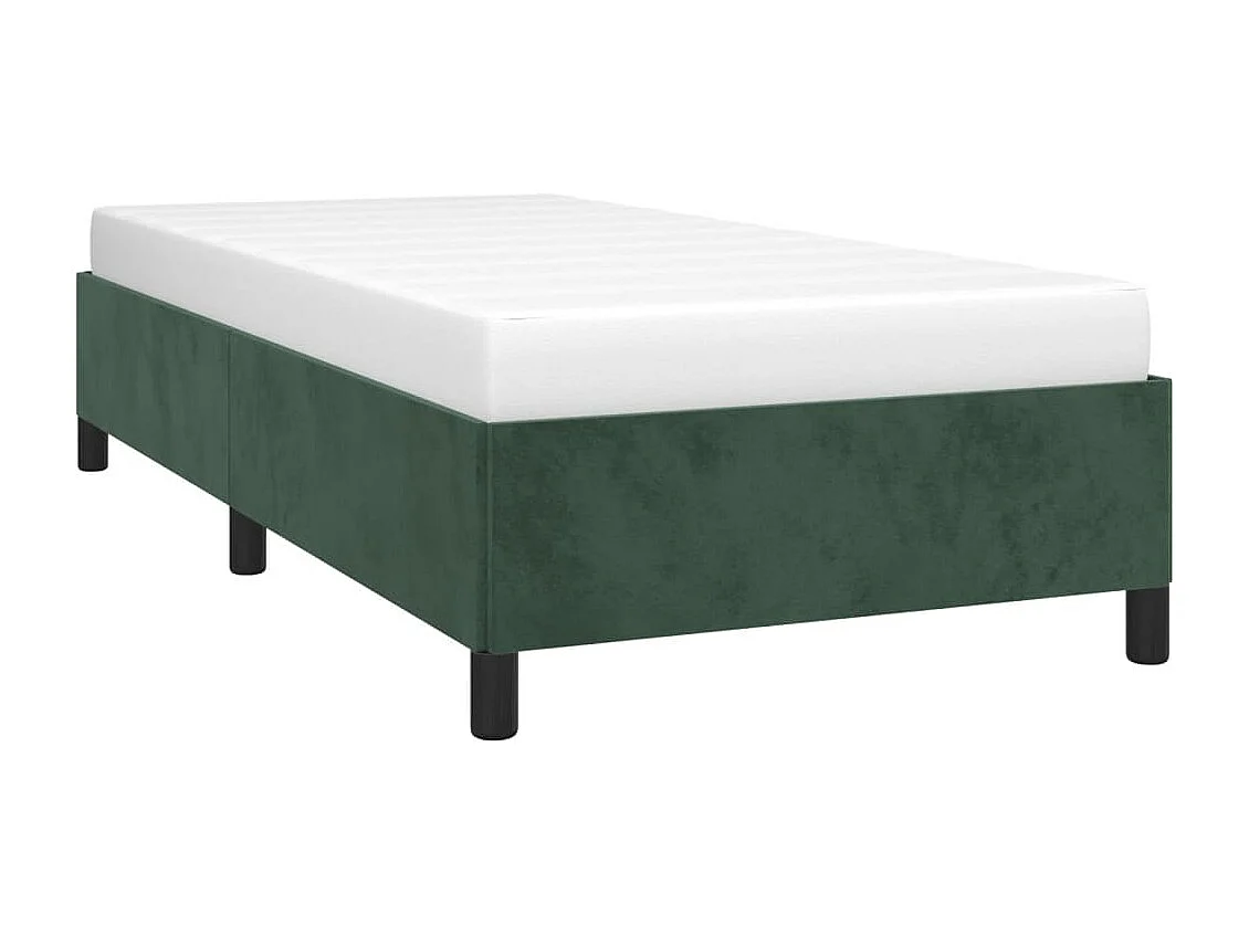 Lit simple | Lit adulte, enfant | Cadre de lit vert foncé 90x200 cm velours