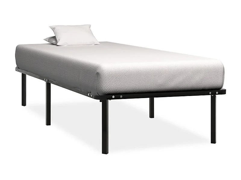 Letto per adulti | Letto singolo | Giroletto Nero in Metallo 100x200 cm