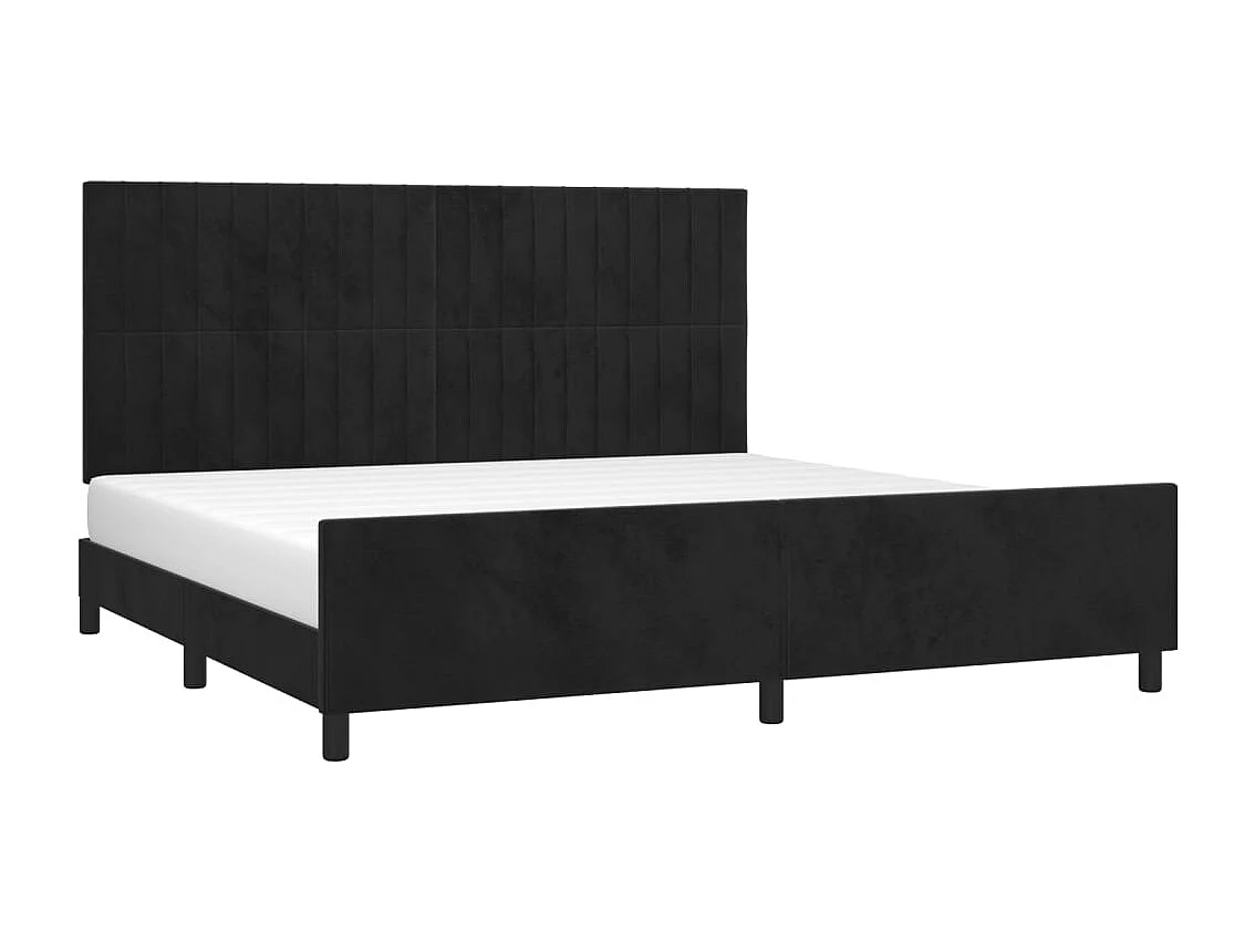 Lit double | Lit adulte | Cadre de lit noir 200x200 cm velours