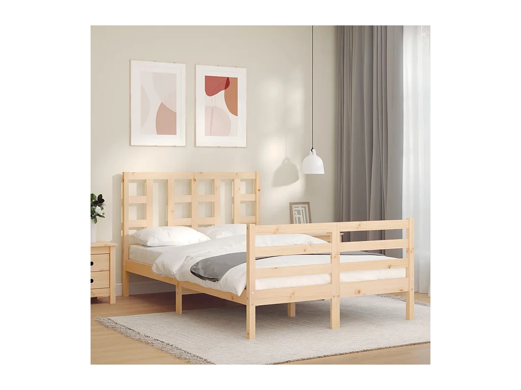 Lit simple | Lit adulte, enfant | Cadre de lit 120x200 cm bois massif