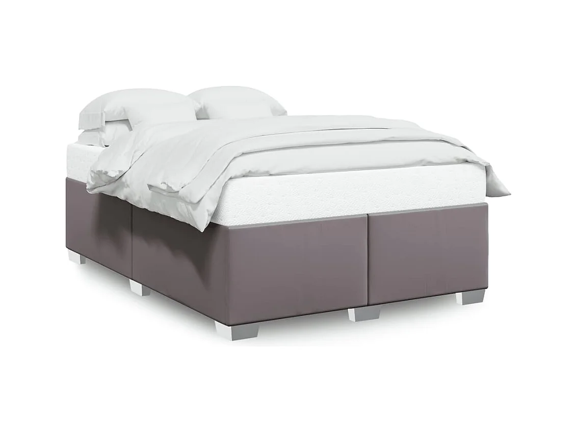 Letto per adulti | Letto matrimoniale | Giroletto Grigio 140x190 cm in Similpelle