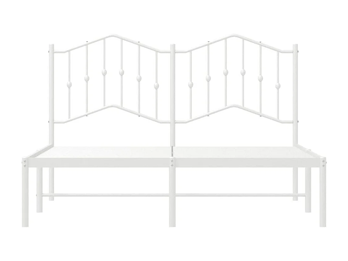 Lit double | Lit adulte | Cadre de lit métal et tête de lit blanc 135x190 cm