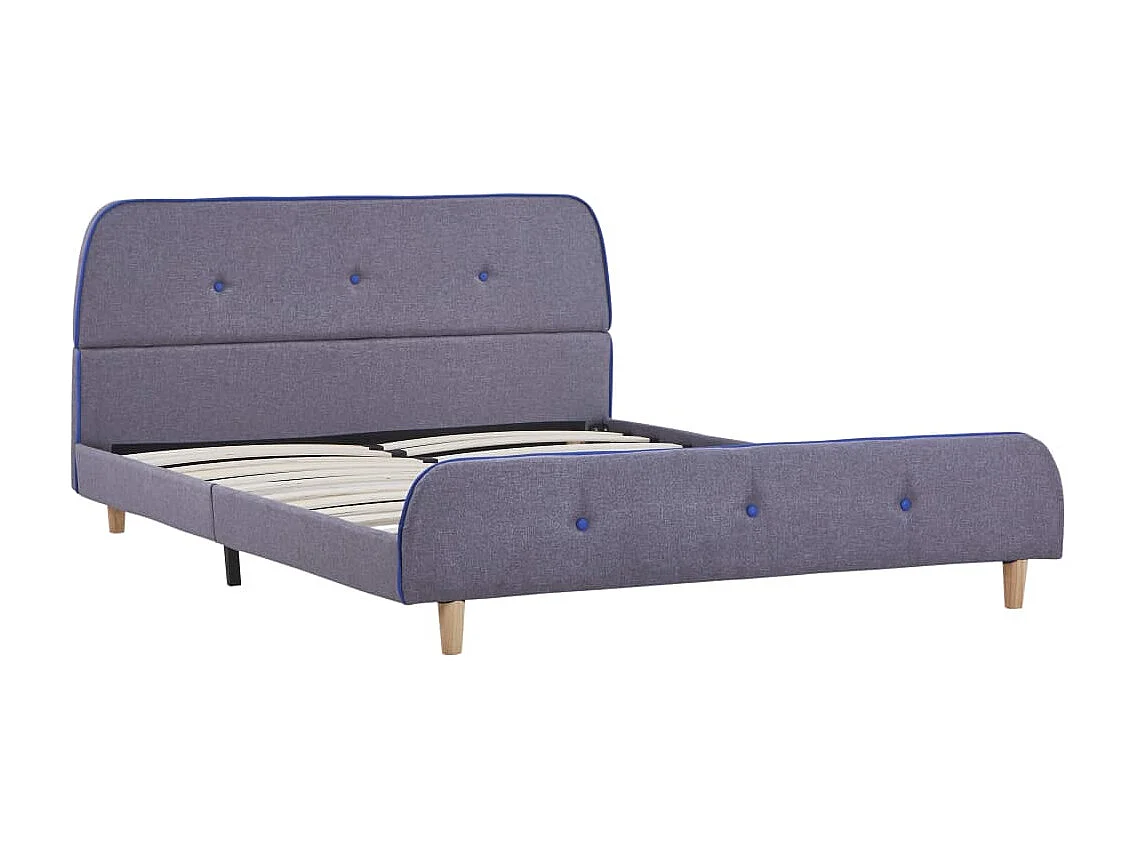 Lit double | Lit adulte | Cadre de lit gris clair tissu 140x200 cm