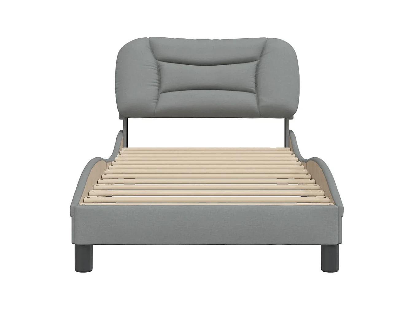 Lit simple | Lit adulte, enfant | Cadre de lit gris clair 90x200 cm tissu