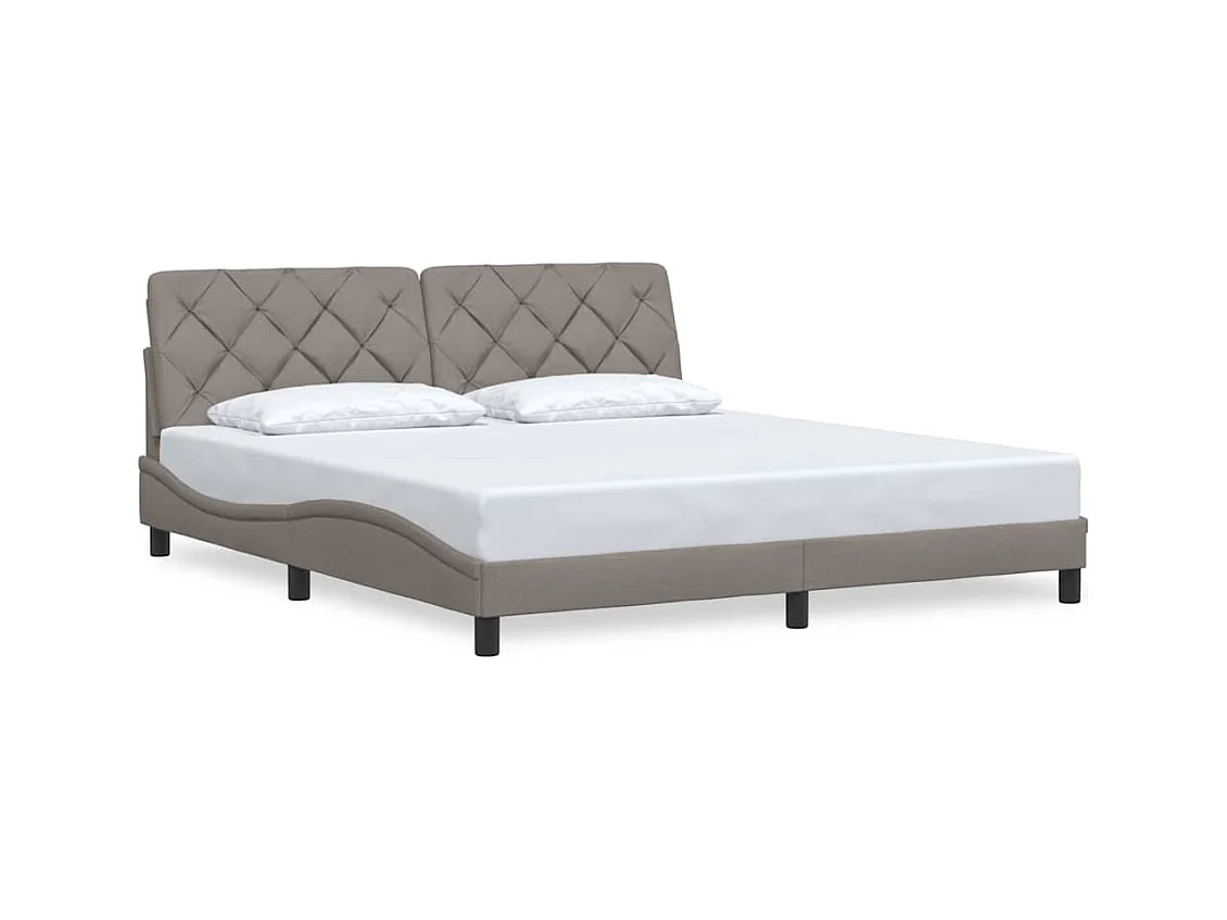 Lit double | Lit adulte | Cadre de lit taupe 180x200 cm tissu