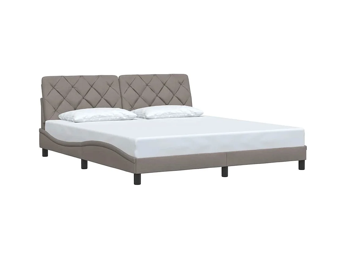 Lit double | Lit adulte | Cadre de lit taupe 180x200 cm tissu