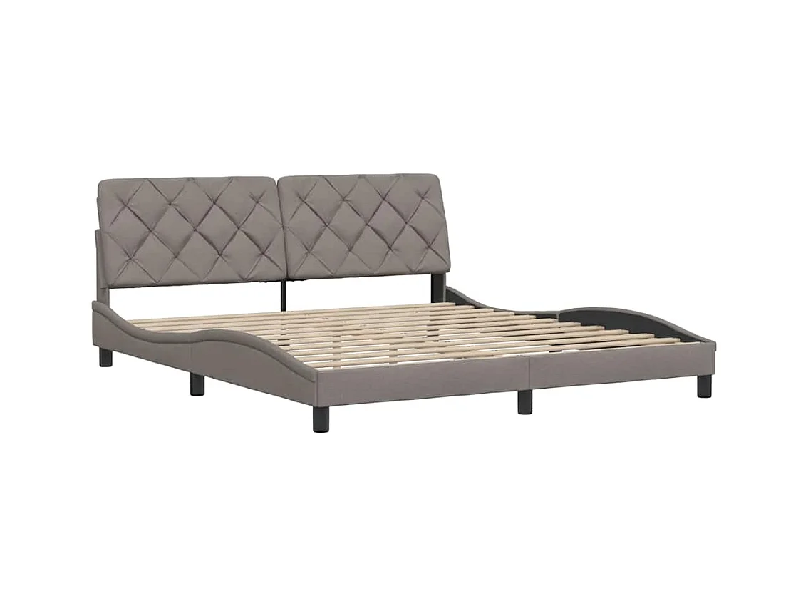 Lit double | Lit adulte | Cadre de lit taupe 180x200 cm tissu
