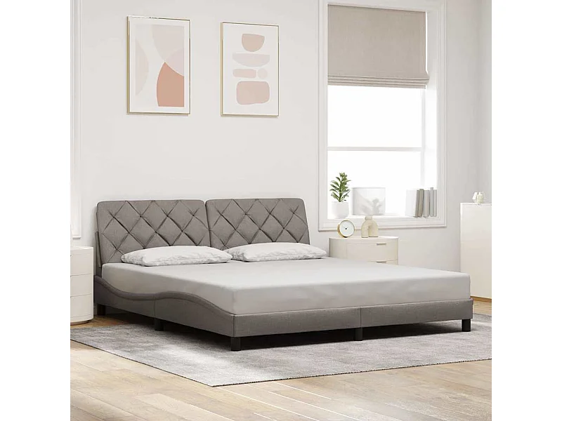 Letto per adulti | Letto matrimoniale | Giroletto senza Materasso Tortora 180x200 cm in Tessuto