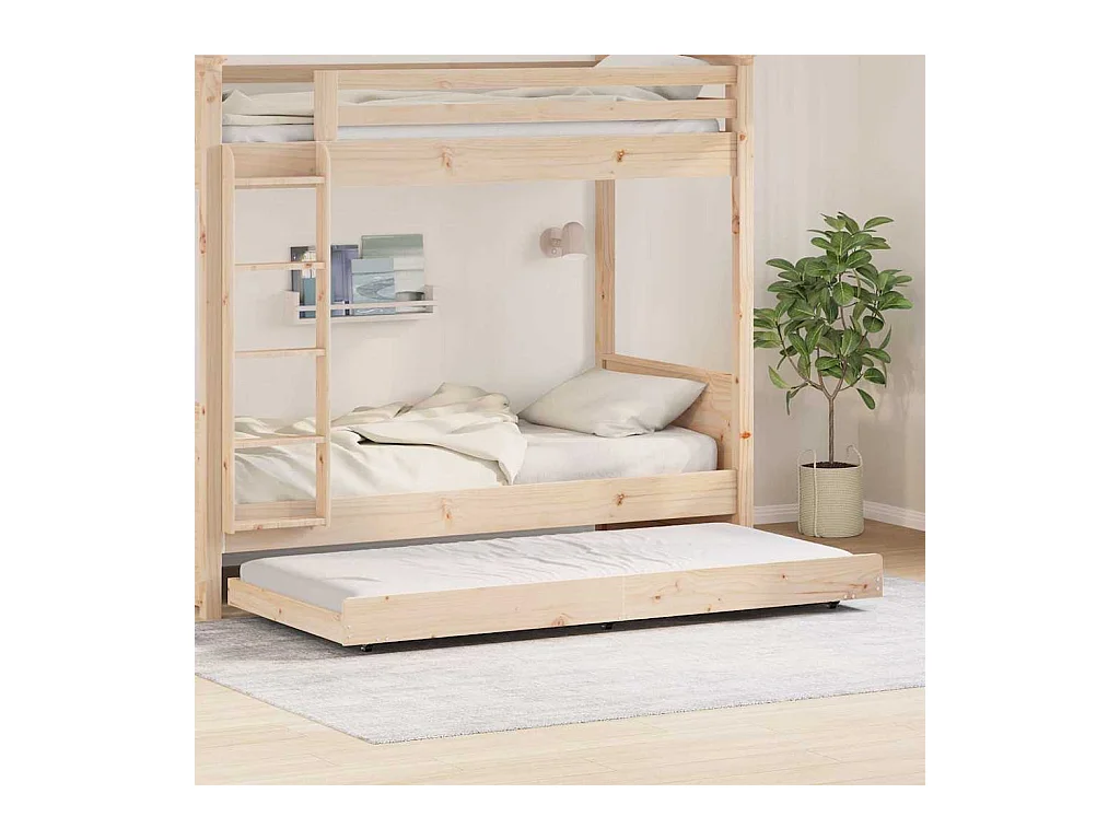 Lit simple | Lit adulte, enfant | Cadre de lit Marron 100x200 cm Bois de pin massif