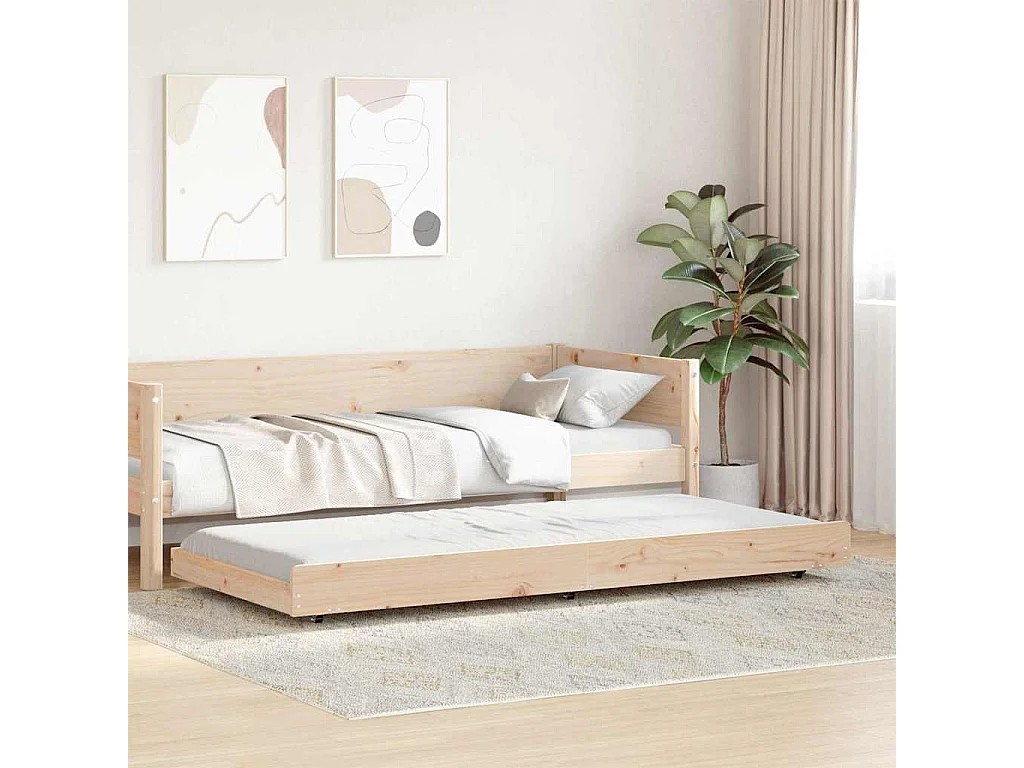 Lit simple | Lit adulte, enfant | Cadre de lit Marron 100x200 cm Bois de pin massif