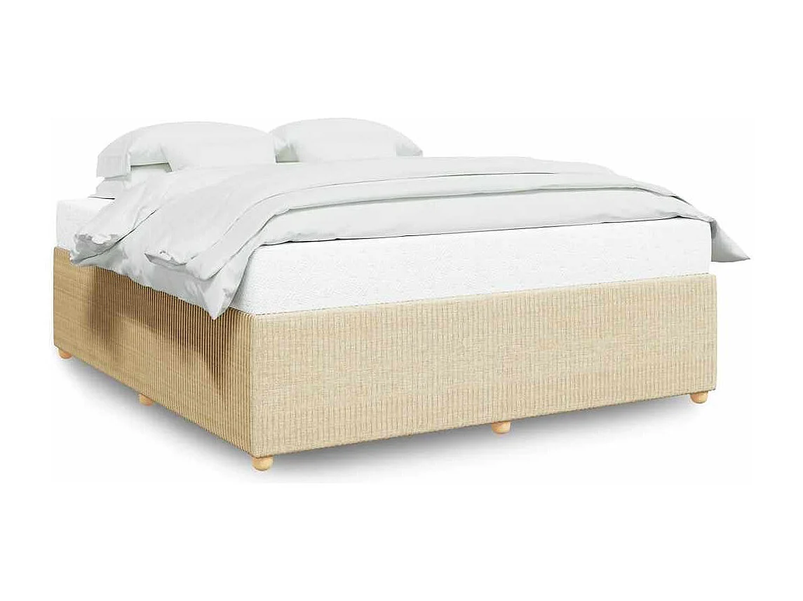 Lit double | Lit adulte | Cadre de lit crème 180x200 cm tissu