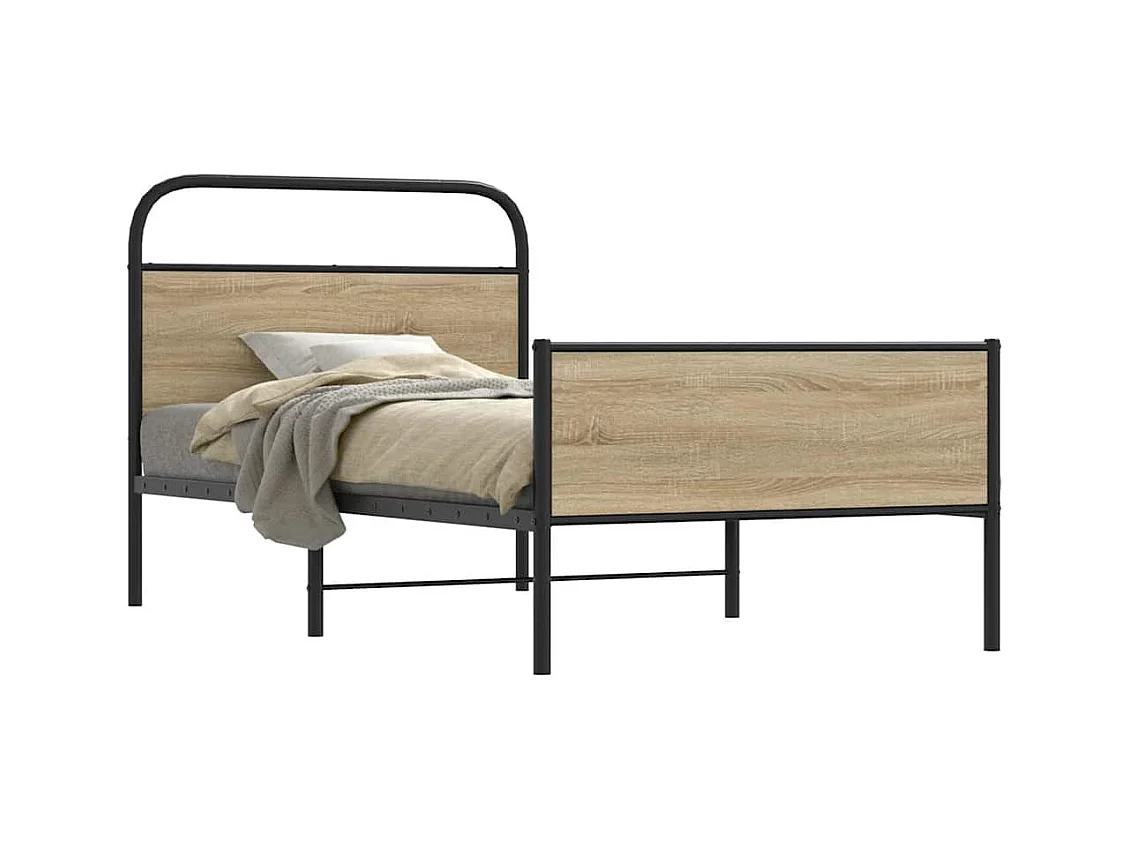 Letto per adulti | Letto singolo | Giroletto senza Materasso Rovere Sonoma 90x190 cm in Truciolato