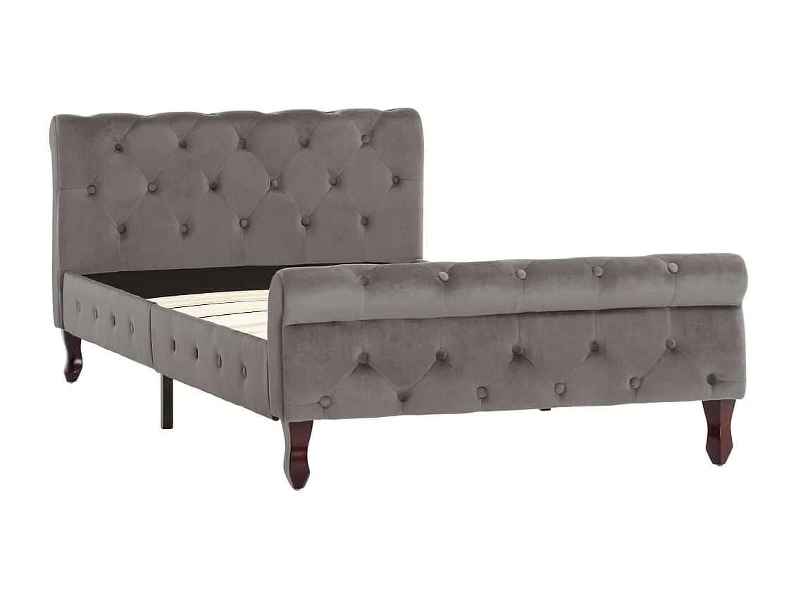 Lit simple | Lit adulte, enfant | Cadre de lit gris velours 100x200 cm