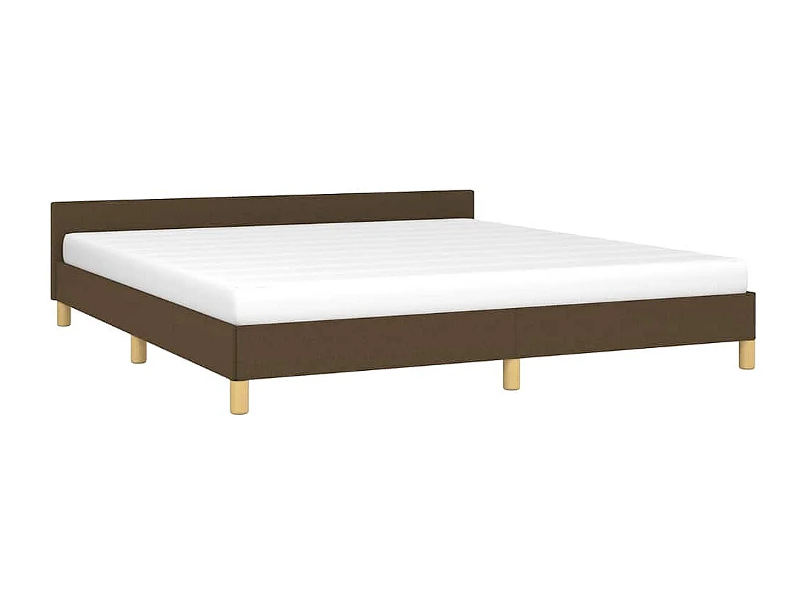 Lit double | Lit adulte | Cadre de lit marron foncé 160x200 cm tissu