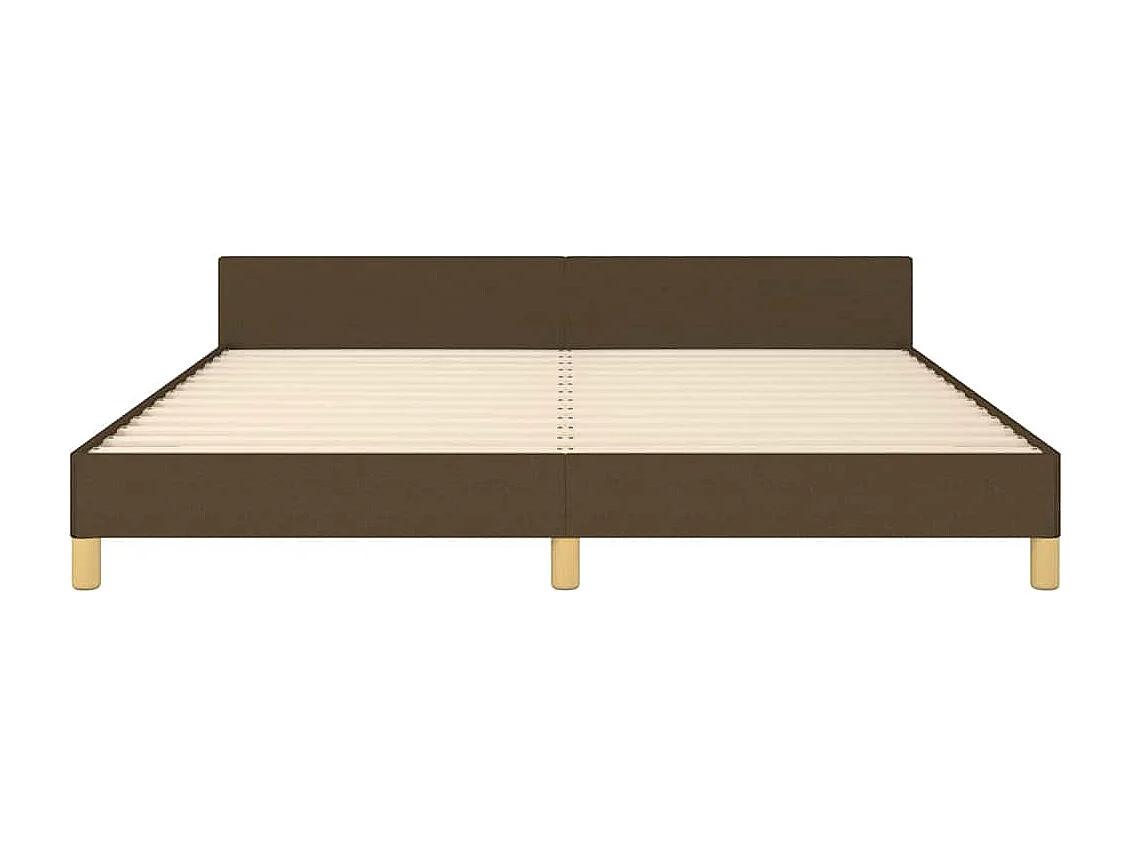 Lit double | Lit adulte | Cadre de lit marron foncé 160x200 cm tissu