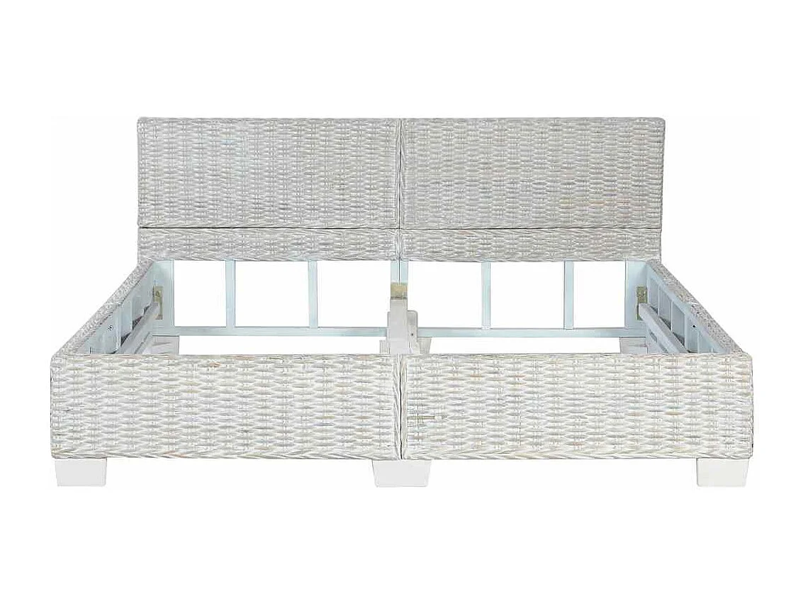Lit double | Lit adulte | Cadre de lit Gris Rotin naturel 160x200 cm
