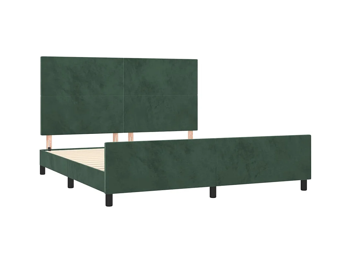 Lit double | Lit adulte | Cadre de lit vert foncé 160x200 cm velours