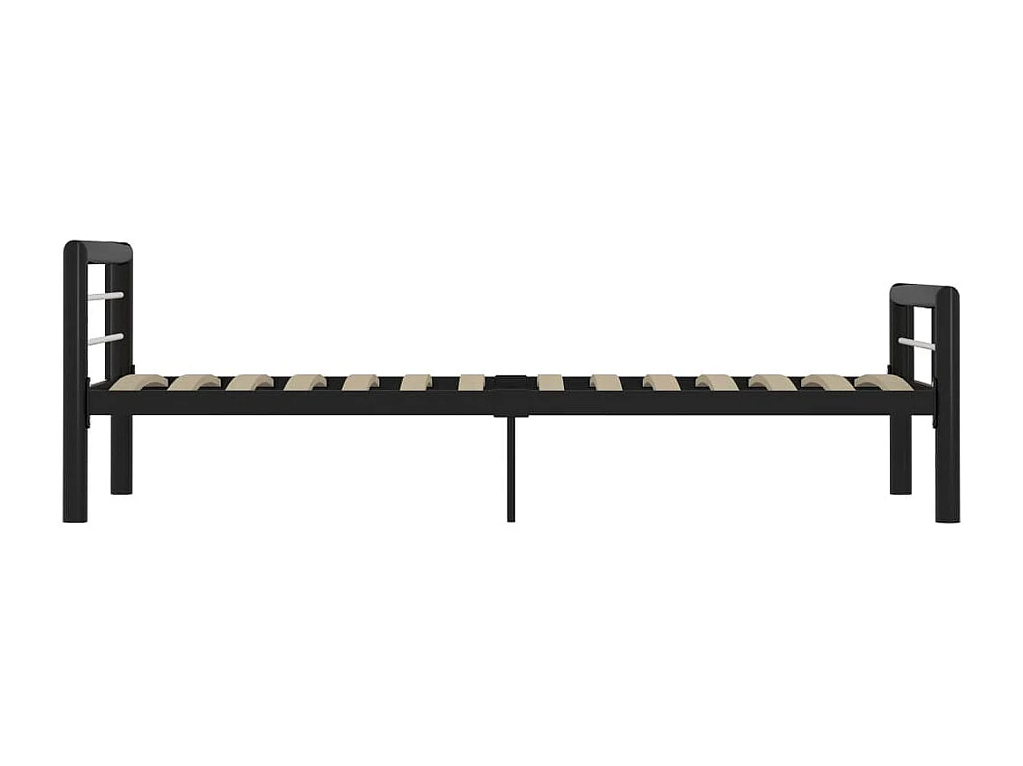 Lit simple | Lit adulte, enfant | Cadre de lit noir et blanc métal 90x200 cm