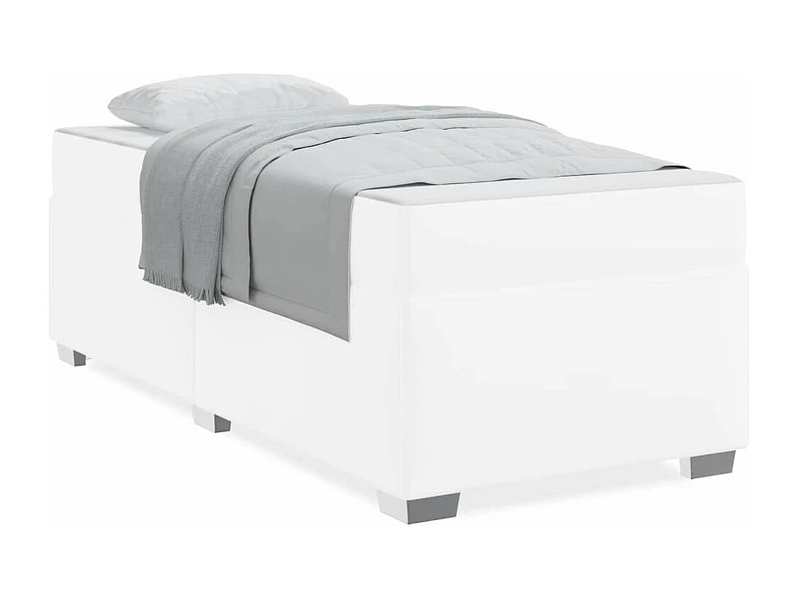 Lit simple | Lit adulte, enfant | Cadre de lit Blanc 90x200 cm Faux cuir