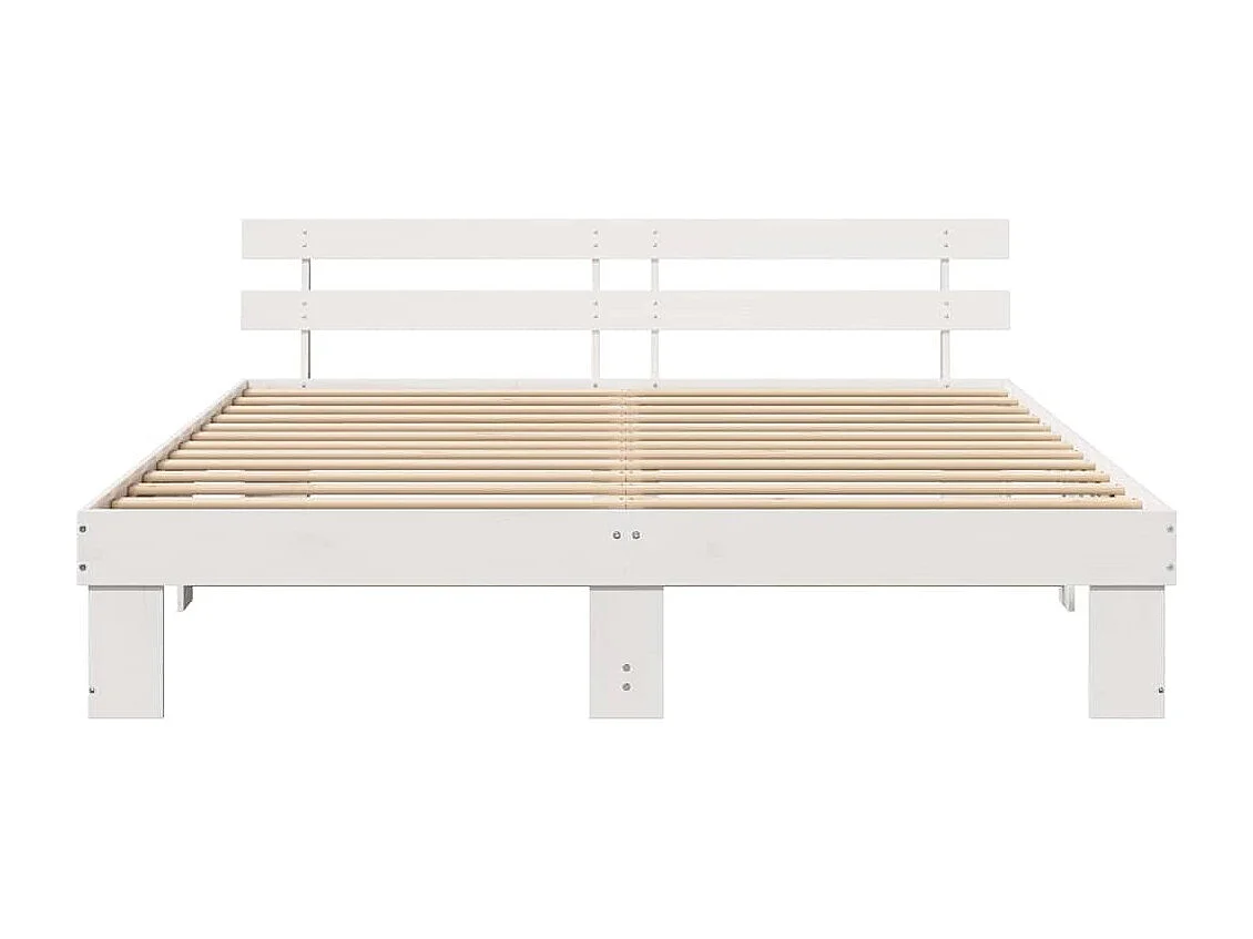 Lit double | Lit adulte | Cadre de lit Blanc 180x200 cm Bois massif en pin