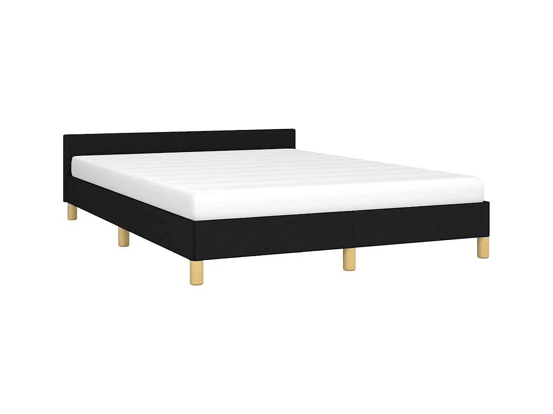 Lit double | Lit adulte | Cadre de lit noir 140x190 cm tissu