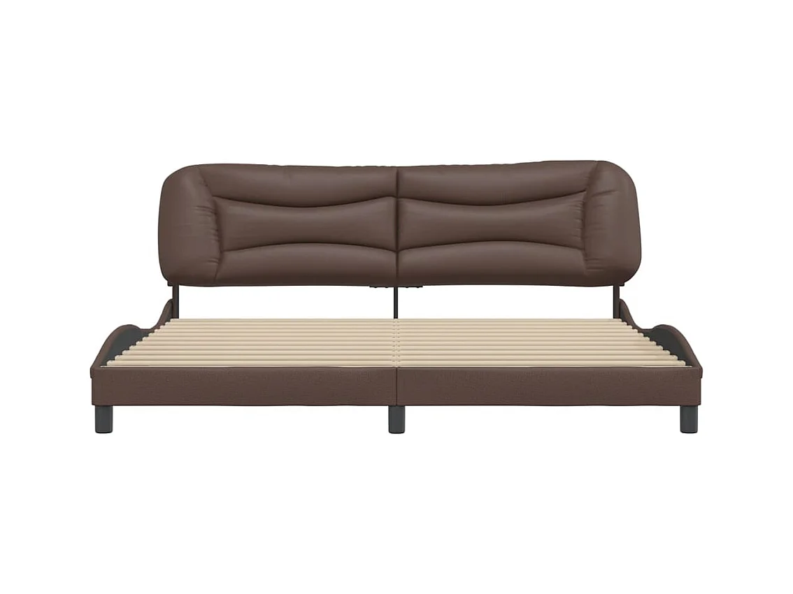 Lit double | Lit adulte | Cadre de lit marron 200x200 cm similicuir