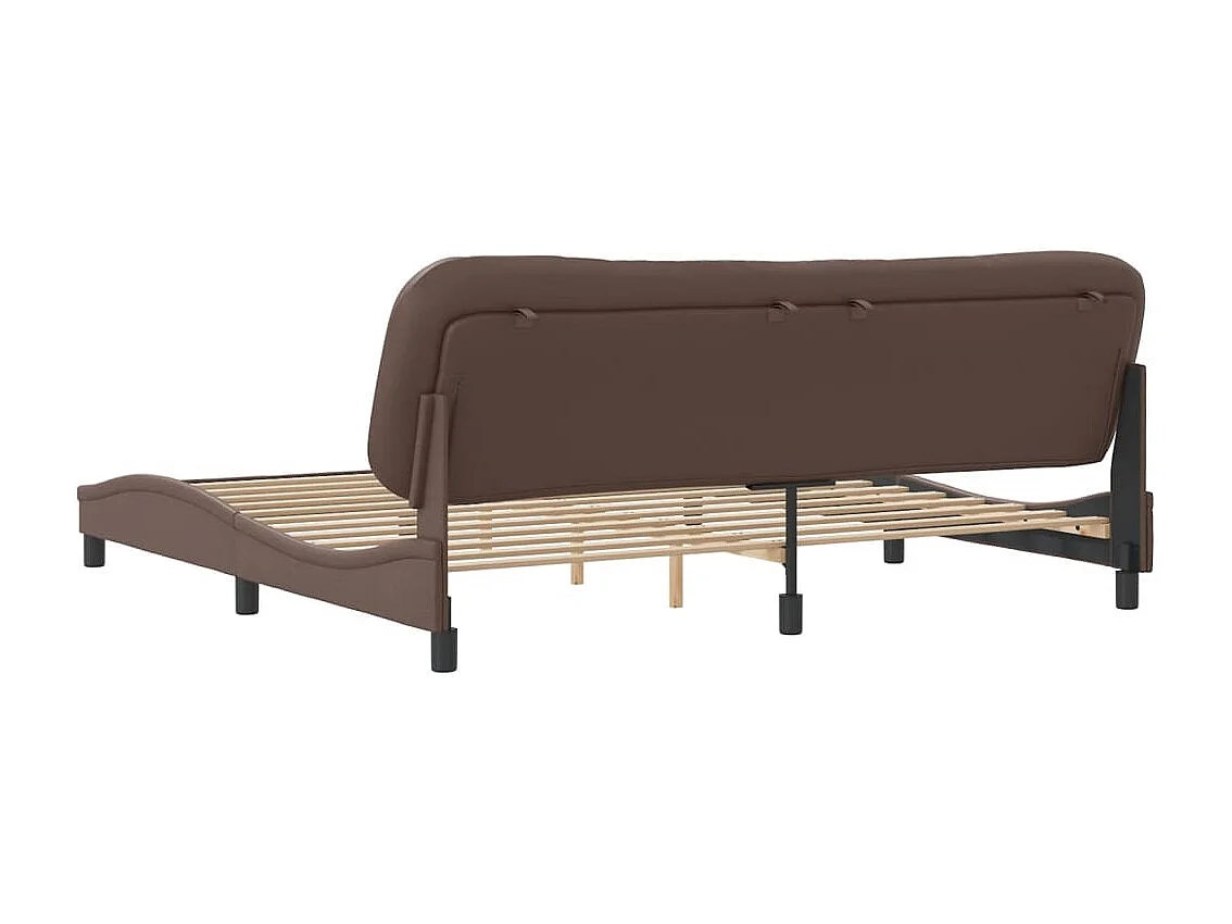 Lit double | Lit adulte | Cadre de lit marron 200x200 cm similicuir