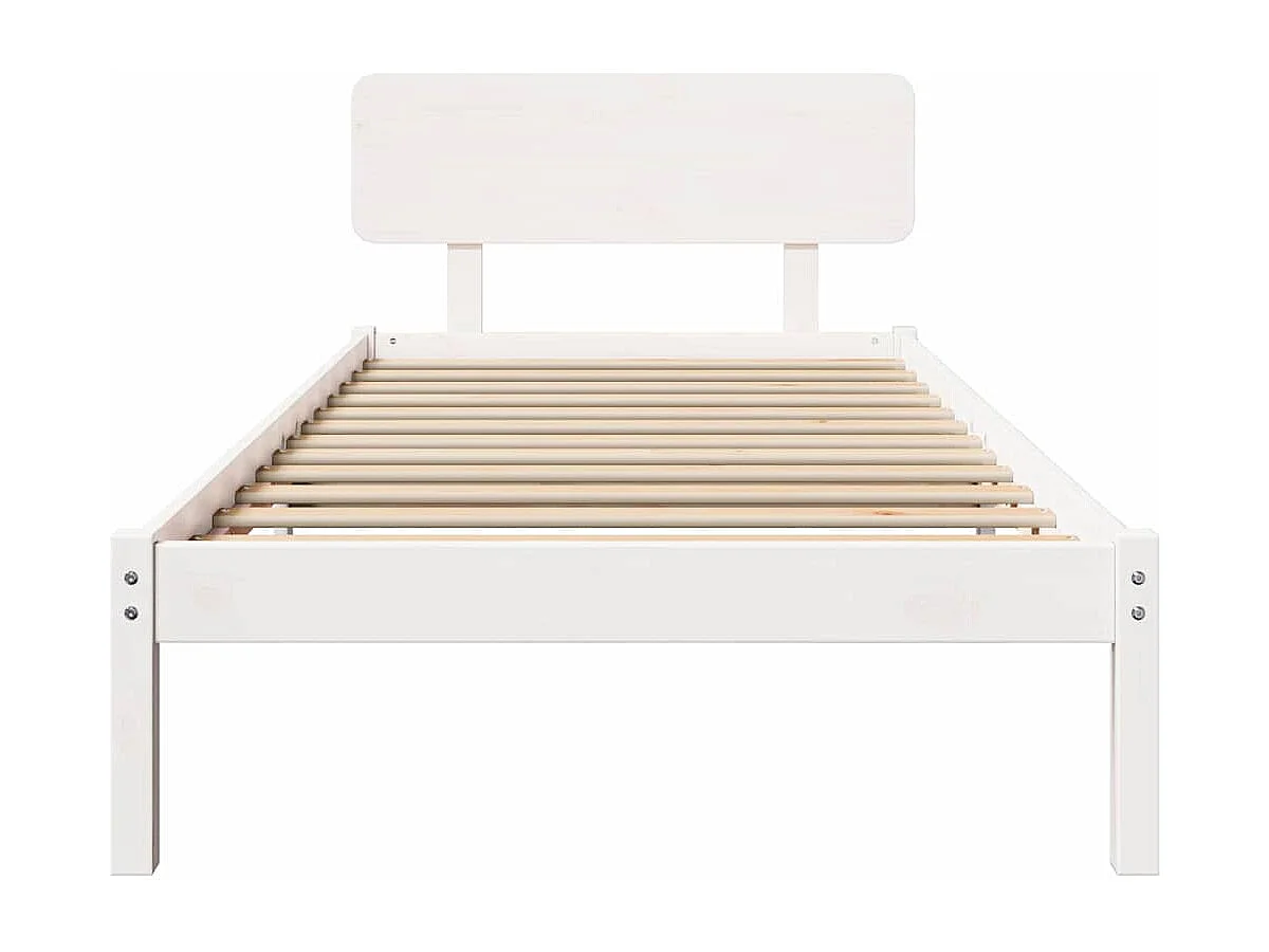 Lit simple | Lit adulte, enfant | Cadre de lit Blanc 90x200 cm Bois massif en pin