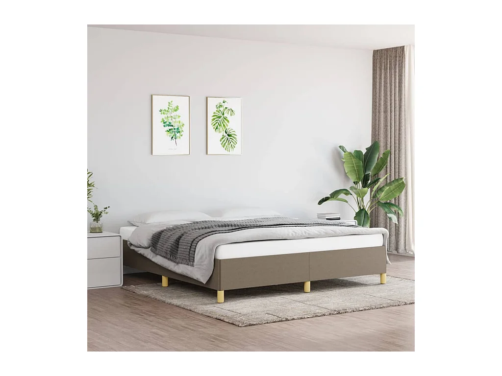 Lit double | Lit adulte | Cadre de lit taupe 160x200 cm tissu
