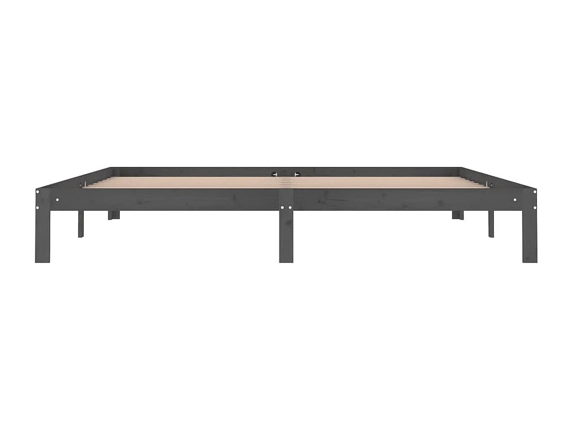 Lit double | Lit adulte | Cadre de lit bois massif de pin gris 200x200 cm