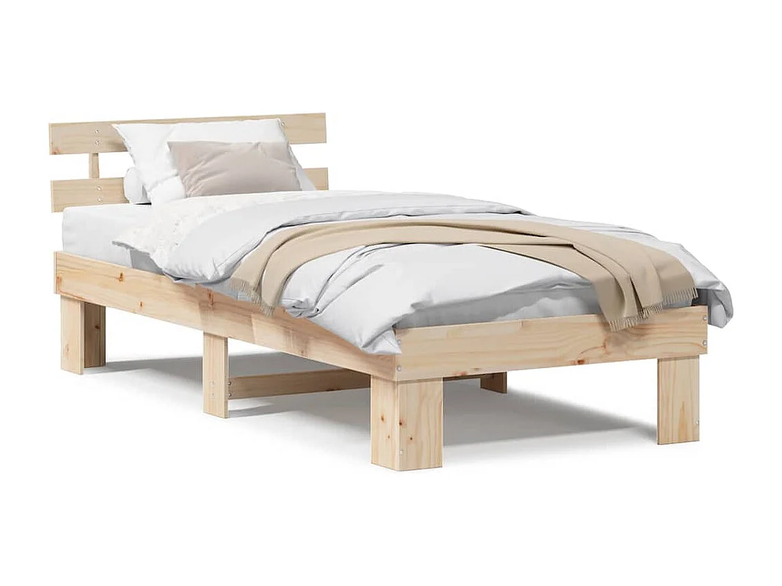 Lit simple | Lit adulte, enfant | Cadre de lit Marron 90x200 cm Bois de pin massif