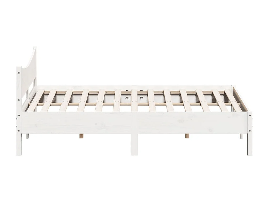 Lit double | Lit adulte | Cadre de lit blanc 180x200 cm bois massif de pin
