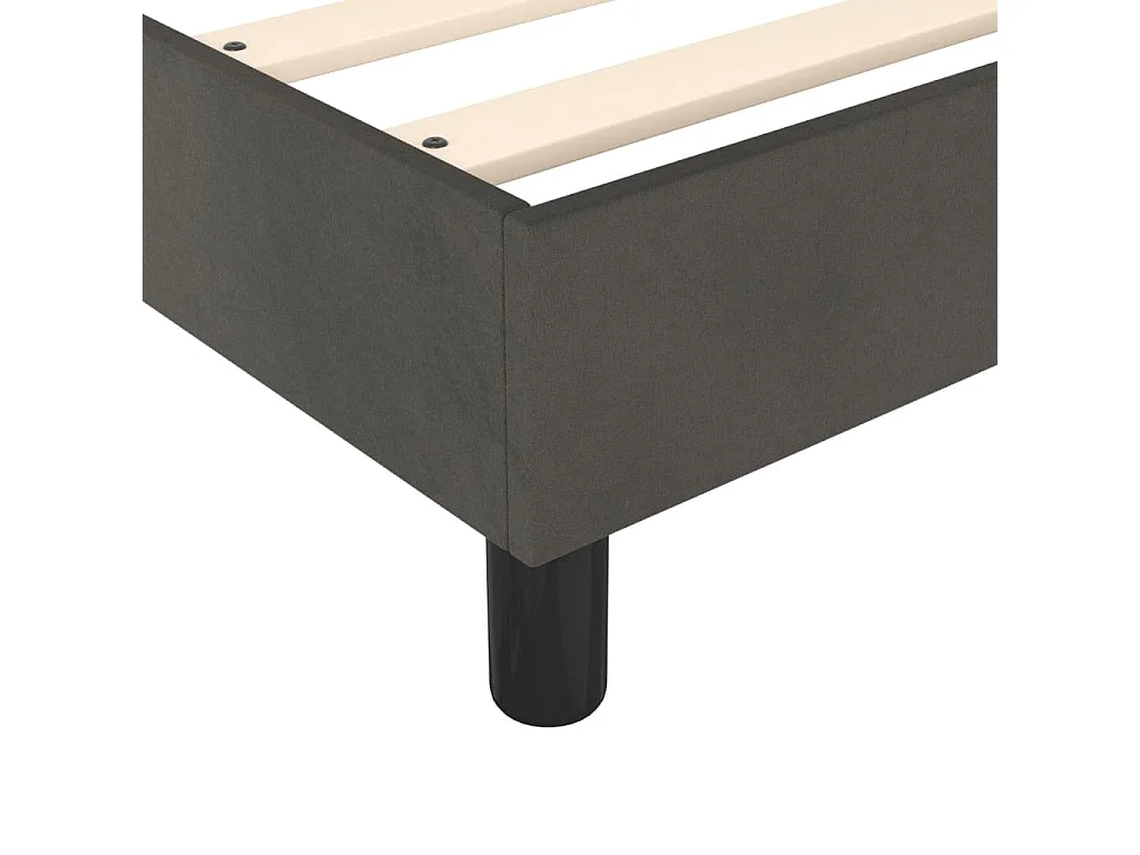 Lit simple | Lit adulte, enfant | Cadre de lit gris foncé 80x200 cm velours