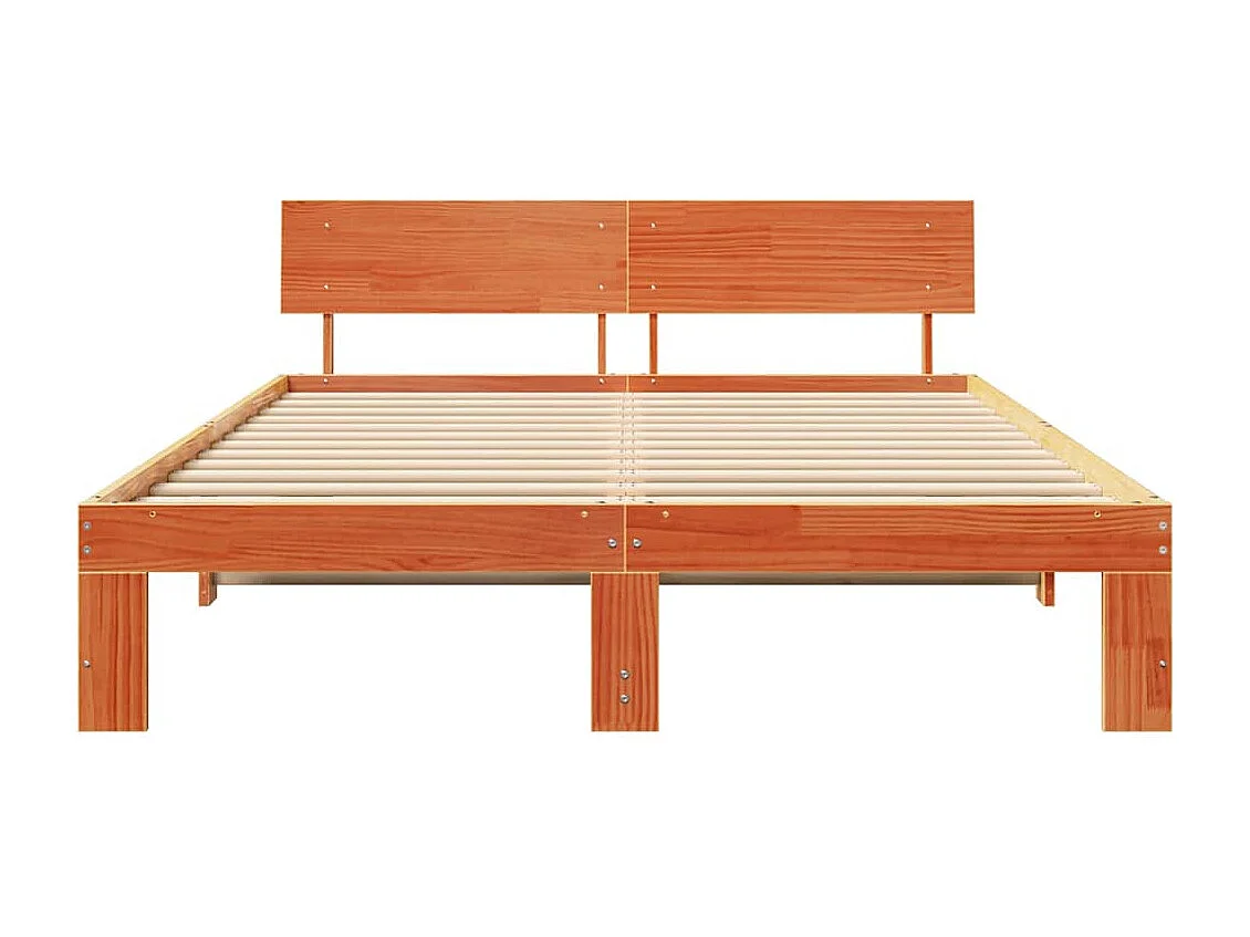 Lit double | Lit adulte | Cadre de lit Marron 140x200 cm Bois de pin massif