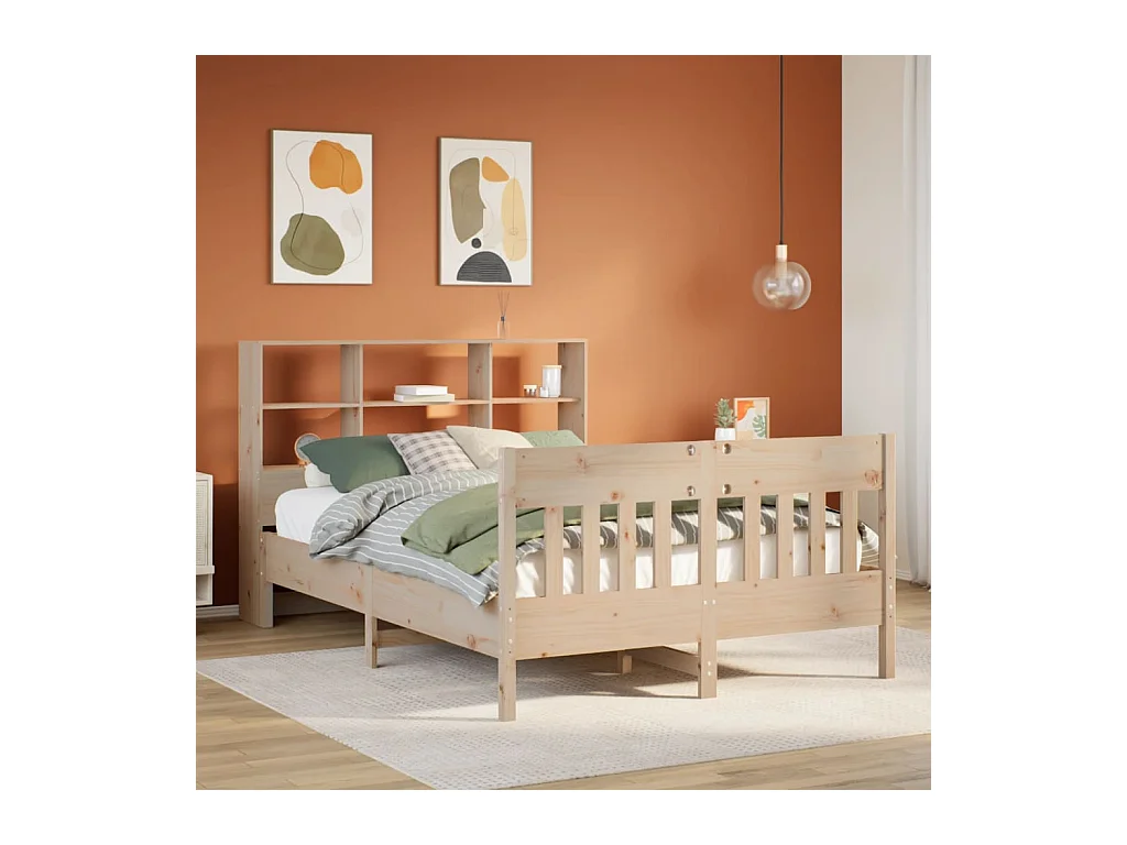 Letto per adulti | Letto singolo | Giroletto senza Materasso 120x200 cm in Legno Massello di Pino
