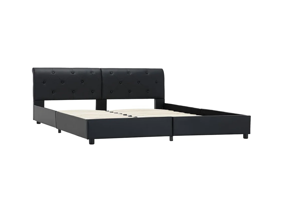 Lit double | Lit adulte | Cadre de lit Noir Similicuir 160x200 cm
