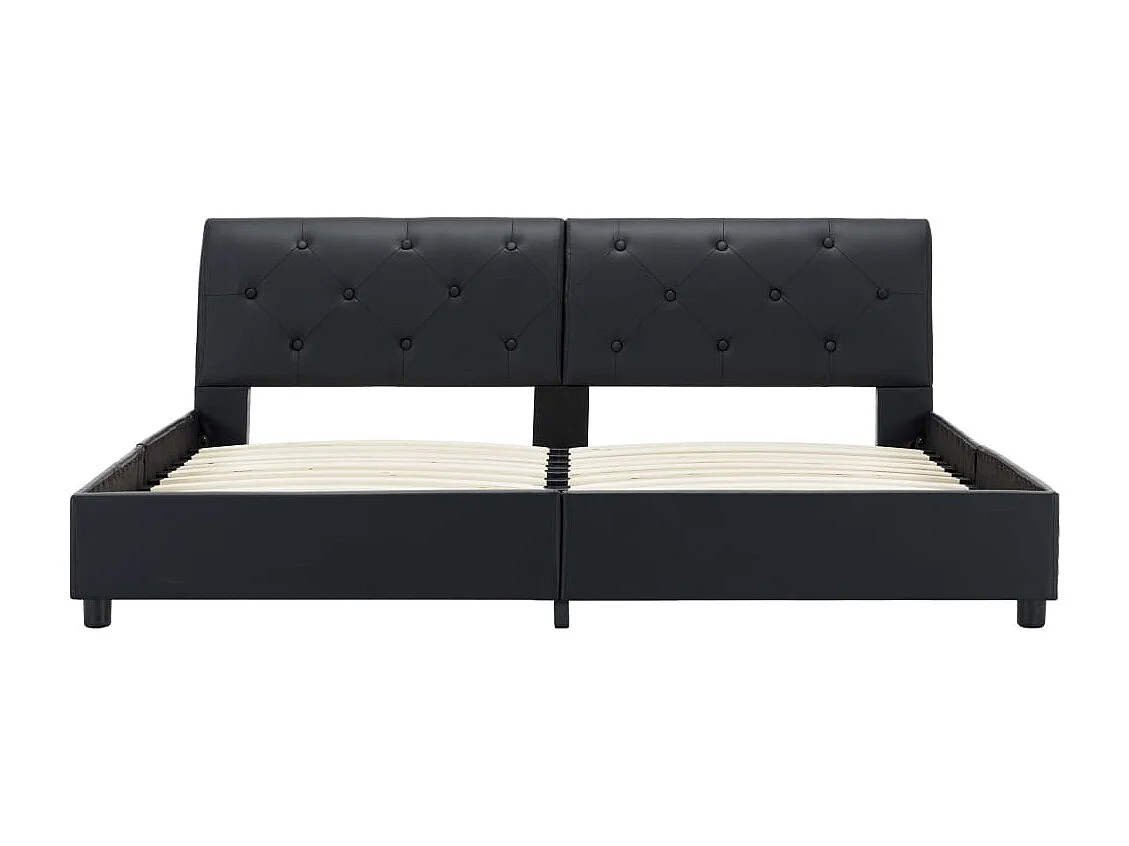 Lit double | Lit adulte | Cadre de lit Noir Similicuir 160x200 cm