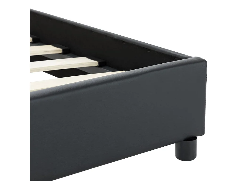 Lit double | Lit adulte | Cadre de lit Noir Similicuir 160x200 cm