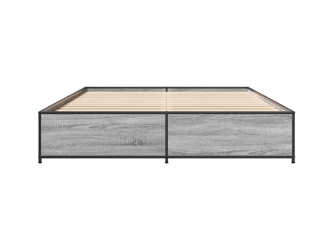 Lit double | Lit adulte | Cadre de lit sonoma gris 140x190 cm