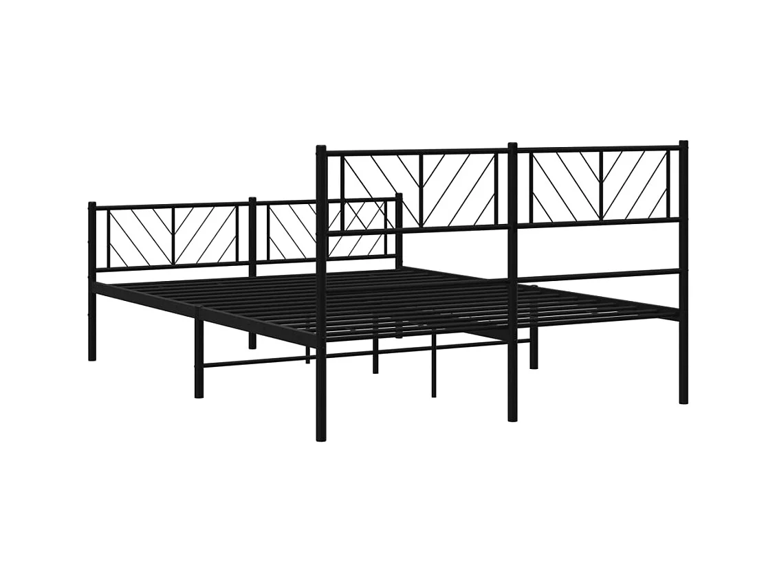 Lit simple | Lit adulte, enfant | Cadre de lit métal avec pied de lit noir 120x200cm