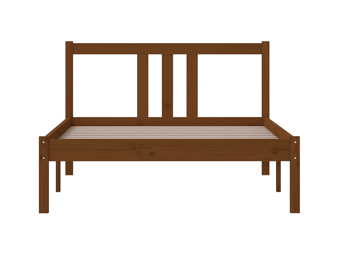 Lit simple | Lit adulte, enfant | Cadre de lit marron miel bois massif 100x200 cm