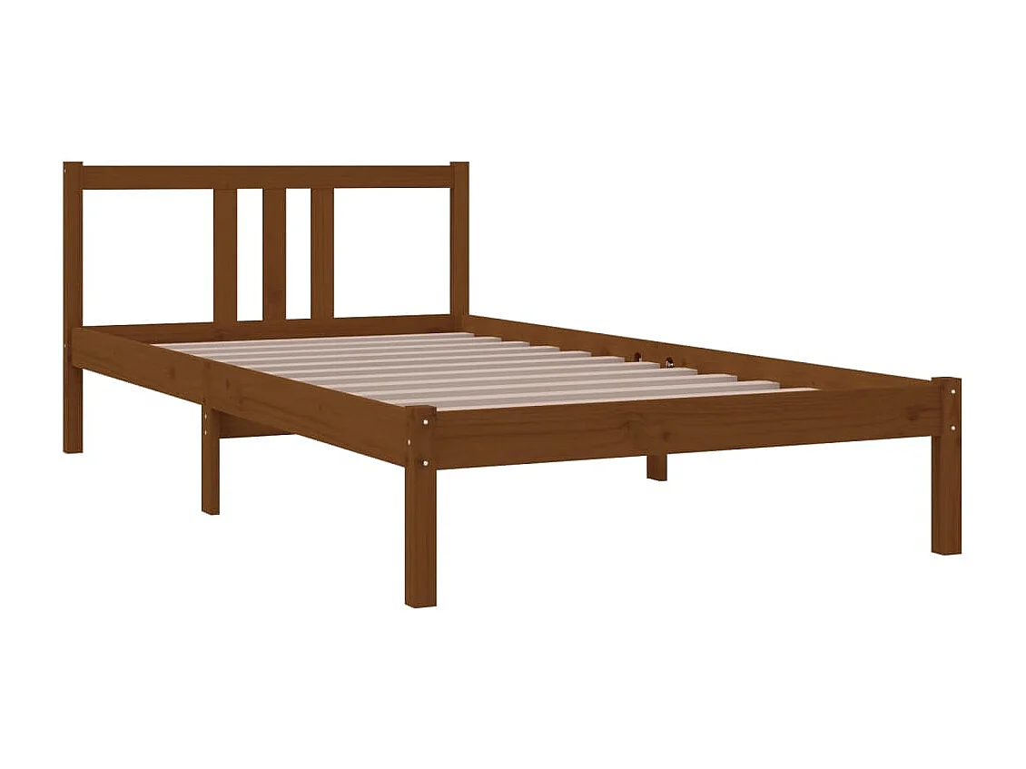 Lit simple | Lit adulte, enfant | Cadre de lit marron miel bois massif 100x200 cm