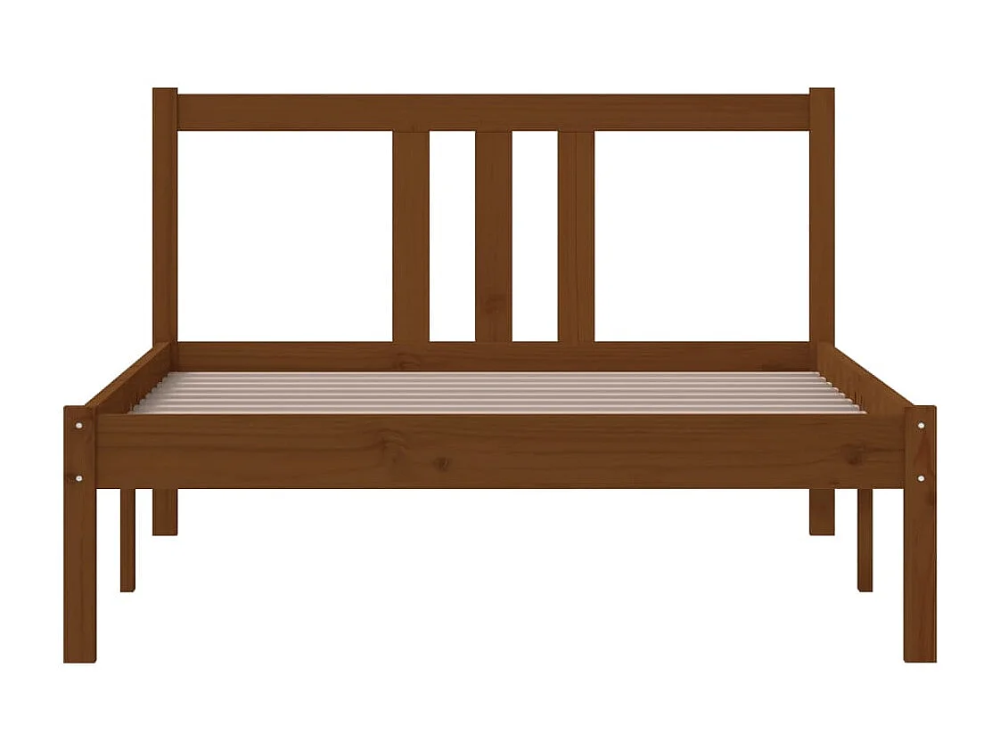Lit simple | Lit adulte, enfant | Cadre de lit marron miel bois massif 100x200 cm