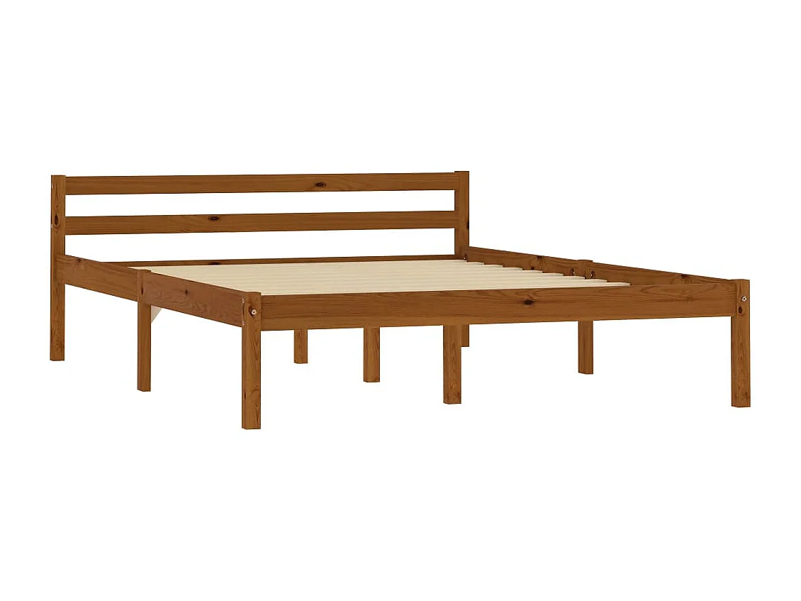 Lit simple | Lit adulte, enfant | Cadre de lit marron miel pin massif 120x200 cm