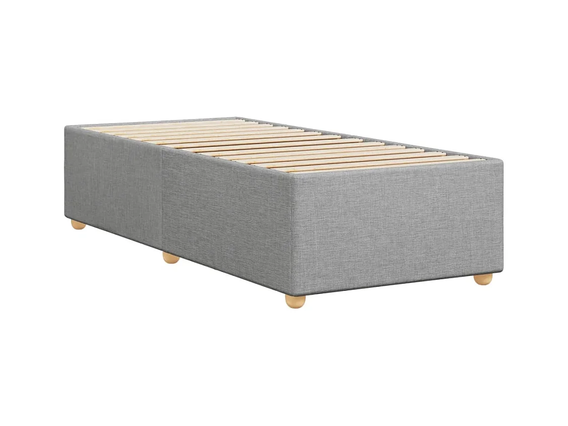 Lit simple | Lit adulte, enfant | Cadre de lit gris clair 100x200 cm tissu