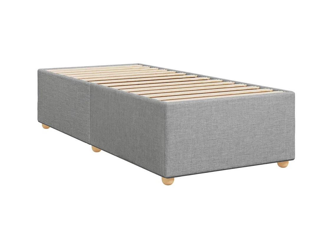 Lit simple | Lit adulte, enfant | Cadre de lit gris clair 100x200 cm tissu